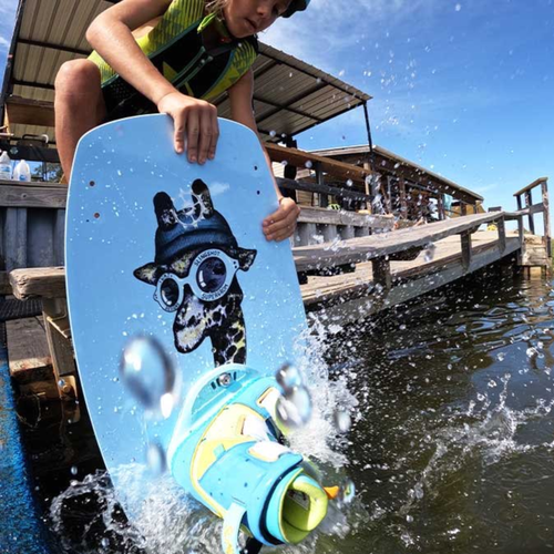 Deska wakeboardowa dziecięca Slingshot Super Grom niebieska/czarna/żółta