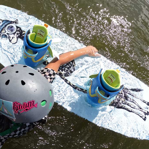 Deska wakeboardowa dziecięca Slingshot Super Grom niebieska/czarna/żółta
