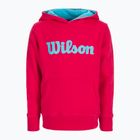 Bluza tenisowa dziecięca Wilson Script Cotton Po Hoody Jr love potion/scuba blue