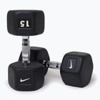 Hantel ogumowany Nike Strength Hex Dumbbell 15 kg black/white