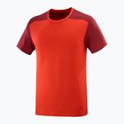 Koszulka trekkingowa męska Salomon Essential Colorbloc fiery red/cabernet