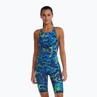 Strój pływacki jednoczęściowy damski TYR Thresher Open Back Hyperblitz blue/green