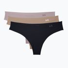 Stringi damskie Under Armour Pure Stretch Thong 3 pary black/beige/graphite