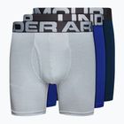 Bokserki męskie Under Armour Charged Cotton 6 In 3 pary royal/academy/mod gray medium heather