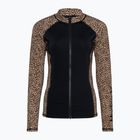 Longsleeve do pływania damski Hurley Leopard Zip Front brown sugar