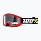 Gogle rowerowe dziecięce 100% Strata Mini groom red/clear