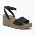 Sandały damskie Crocs Brooklyn Ankle Strap Wedge black/mushroom