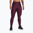 Legginsy treningowe damskie Under Armour Tech High Rise dark maroon/black