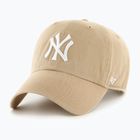 Czapka z daszkiem 47 Brand MLB New York Yankees CLEAN UP W/No Loop Label khaki