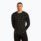 Longsleeve termoaktywny męski icebreaker Merino 200 Oasis Crewe Snow Day black/peridot/aop