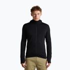 Bluza trekkingowa męska Icebreaker Merino 200 Realfleece Descender Half Zip Hoodie black