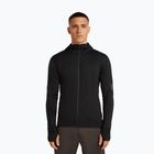 Bluza trekkingowa męska Icebreaker Merino 300 Realfleece Descender Zip Hoodie black
