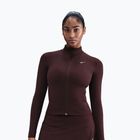 Bluza treningowa damska Nike One Fitted Dri-Fit Full-Zip burgundy crush/white