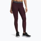 Legginsy treningowe damskie Under Armour ColdGear Textured dark maroon/fuchsia dusk/white