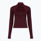 Koszulka damska Under Armour ColdGear Textured 1/2 Zip dark maroon/fuchsia dusk/metallic silver
