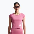 Koszulka do biegania damska Nike Swoosh Run Dri-Fit peony/photon dust/white