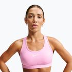 Biustonosz treningowy Nike Swoosh Medium Support pink rise/white