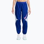 Spodnie damskie Nike Swoosh Dri-Fit old royal/football grey/pink rise