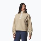 Bluza polarowa damska Columbia Helvetia II Cropped Half Snap Fleece ancient fossil/dark stone/chalk