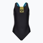 Strój pływacki jednoczęściowy dziecięcy arena Basics Swim Pro Back One Piece black/turquoise