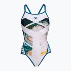 Strój pływacki jednoczęściowy damski arena Planet Super Fly Back white multi/blue cosmo