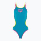Strój pływacki jednoczęściowy damski arena One Double Cross Back One Piece turquoise/fluo pink/soft green