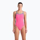 Strój pływacki jednoczęściowy damski arena Lace Back Solid shocking pink/blue river