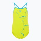 Strój pływacki jednoczęściowy dziecięcy arena Star Graphic Lightdrop Back soft green/turquoise