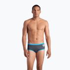 Bokserki pływackie męskie arena One Low Waist Short Big Logo asphalt/turquoise