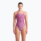 Strój pływacki jednoczęściowy damski arena Pink Dahlia Lace Back shocking pink/multi