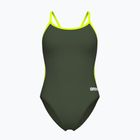 Strój pływacki jednoczęściowy damski arena Lace Back Solid dark sage/artic lime