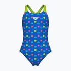 Strój pływacki jednoczęściowy dziecięcy arena Multiple Dot Swim Pro Back multi blue/artic lime