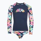 Strój kąpielowy dwuczęściowy dziecięcy ROXY Morning Flower Lycra Set mood indigo morning flowers