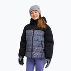 Kurtka snowboardowa dziecięca ROXY Snowyhill Printed Puffy true black wildin out rg