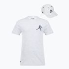 Koszulka męska + czapka Lacoste TH1044 silver chine/ navy blue