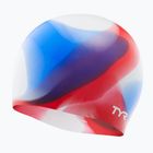 Czepek pływacki dziecięcy TYR Tiedye Silicone Multicolor Jr red/white/blue