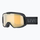 Gogle narciarskie UVEX Elemnt FM black matt/mirror green clear lasergold lite