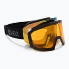 Gogle narciarskie UVEX Evidnt Attract V + case black matt/mirror green clear/yellow