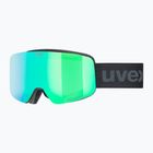 Gogle narciarskie dziecięce UVEX Pwdr FM black matt/mirror green yellow clear