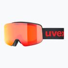 Gogle narciarskie dziecięce UVEX Pwdr FM black matt/mirror red orange clear
