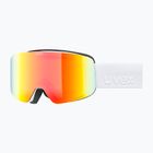 Gogle narciarskie dziecięce UVEX Pwdr FM white matt/mirror rainbow/green/clear