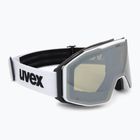 Gogle narciarskie UVEX Gravity FM white matt/mirror silver/green/clear