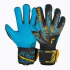 Rękawice bramkarskie Reusch Attrakt Aqua Finger Support black/gold/aqua