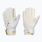 Rękawice bramkarskie dziecięce Reusch Attrakt AB1 Solid Junior white/gold