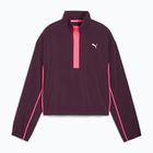 Kurtka do biegania damska PUMA Run For Her Fashion Woven 1/2 ZIP midnight plum/ sunset glow