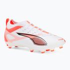 Buty piłkarskie dziecięce PUMA Ultra 5 Match FG/AG Jr puma white/puma black/glowing red