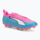Buty piłkarskie dziecięce PUMA Ultra 6 Play FG/AG Jr poison pink/puma wht/sun stream/bright aqua/puma blk