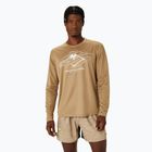 Longsleeve do biegania męski ASICS Fujitrail Logo pepper/feather grey/oatmeal