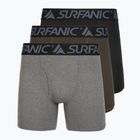 Bokserki termoaktywne męskie Surfanic Carbondri 3 pary black/grey/khaki