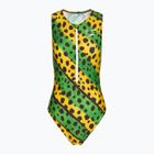 Strój pływacki jednoczęściowy damski Speedo Placement Digital Highneck green/yellow